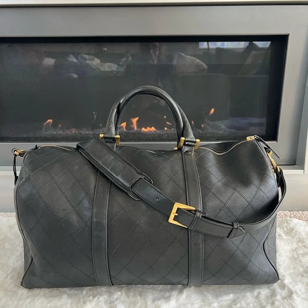 CHANEL Quilted Leather Boston Travel - Weekender Duffle Bag✨✨✨